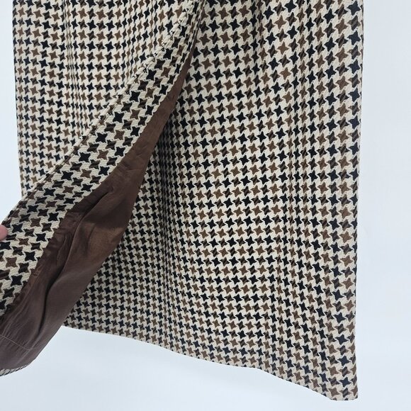 Breckenridge Skirt Womens 6 Brown Black Houndstooth Wool Lined Career Classic - Picture 3 of 10